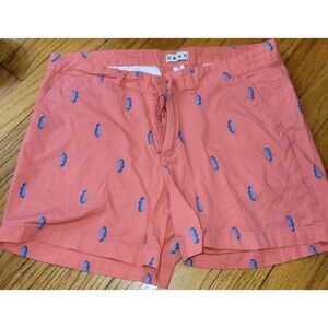 Women’s DASH Mid Rise 5” Inseam Chino Shorts Size 8 Seahorses Sea Life